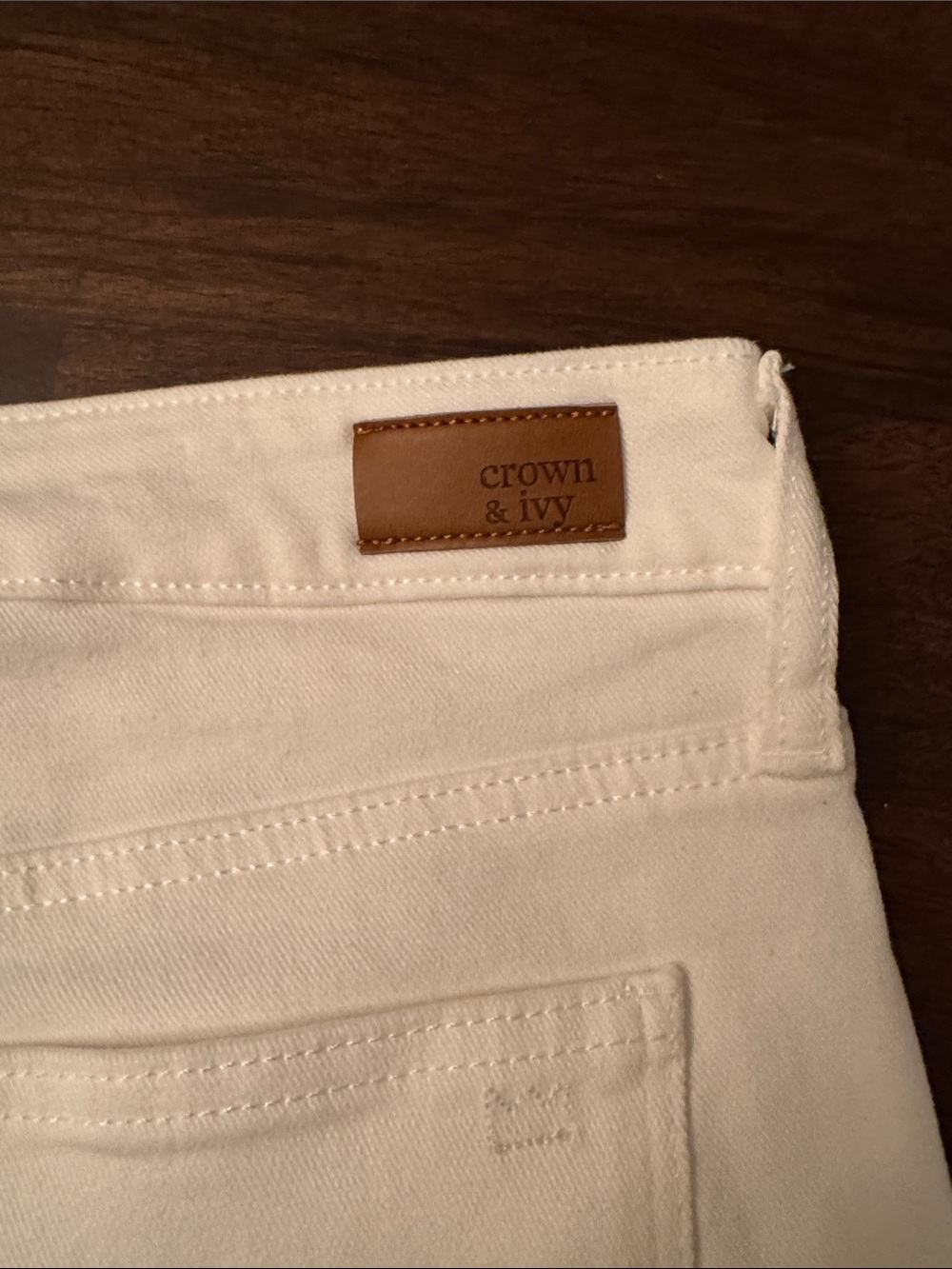 Crown & Ivy Off White Vintage Bootcut Cotton Blend Jeans - Picture 5 of 12